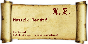 Matyók Renátó névjegykártya